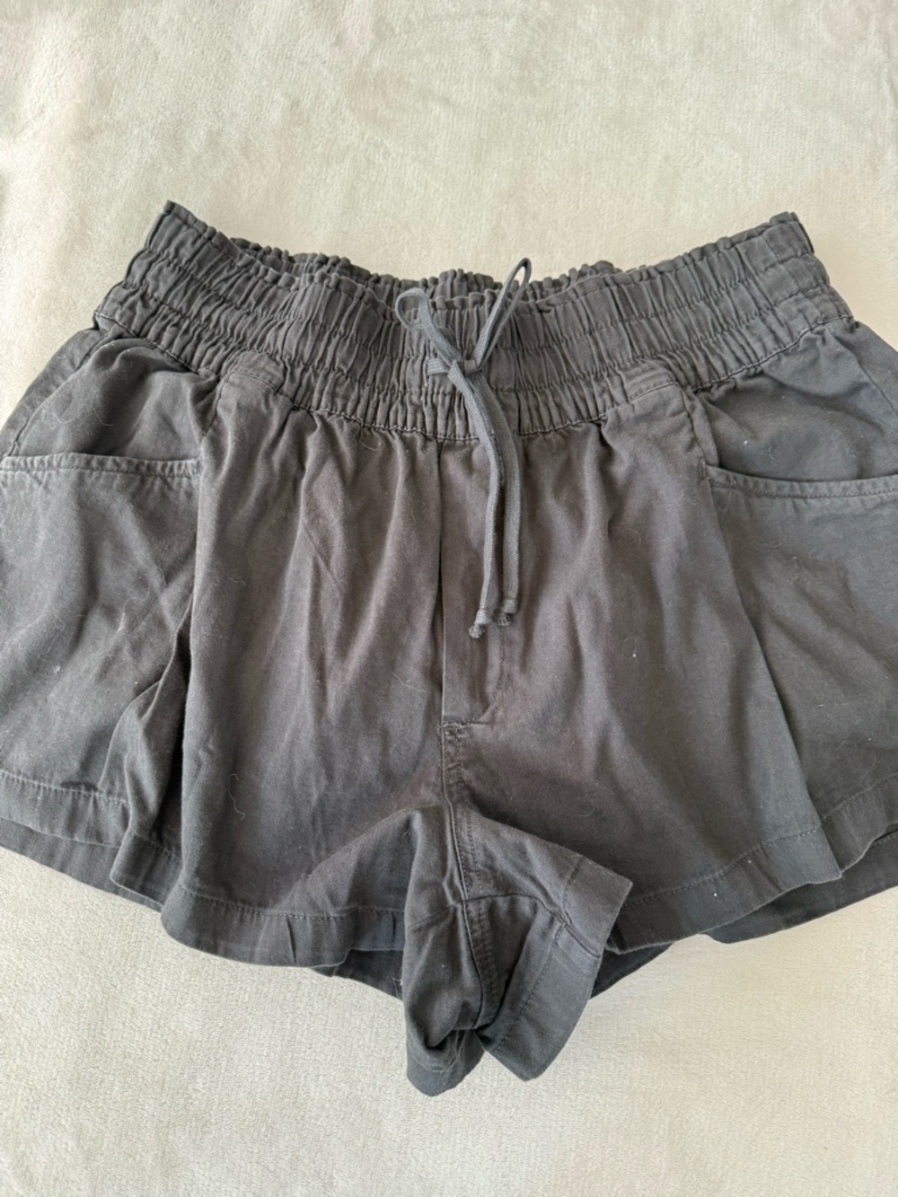 aerie Black Athletic Shorts with Drawstring